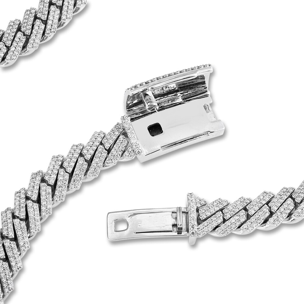 Men\'s Diamond Cuban Link Chain 19 ct tw Round Necklace 10K White Gold 22\" UELj1N6a Men\'s Diamond Cuban Link Chain 19 ct tw Round Necklace 10K White Gold 22\" UELj1N6a