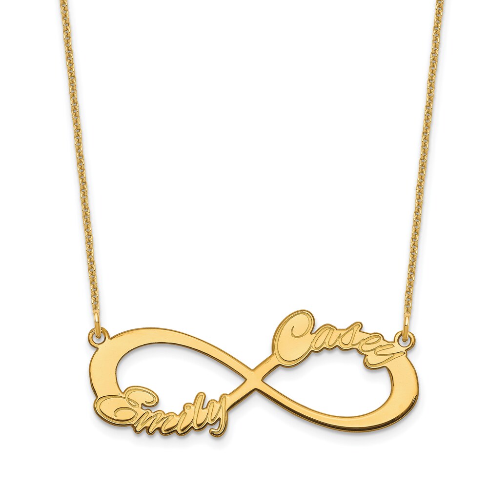Two Name Infinity Necklace 14K Yellow Gold UGOXzTSV Two Name Infinity Necklace 14K Yellow Gold UGOXzTSV