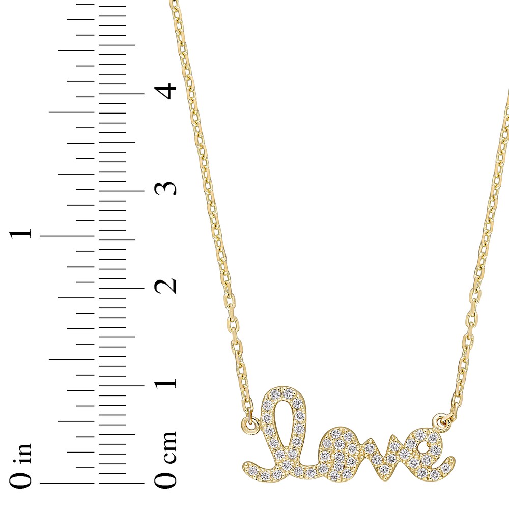 Diamond Love Necklace 1/4 ct tw Round 14K Yellow Gold 17\" UKH4UPWj Diamond Love Necklace 1/4 ct tw Round 14K Yellow Gold 17\" UKH4UPWj