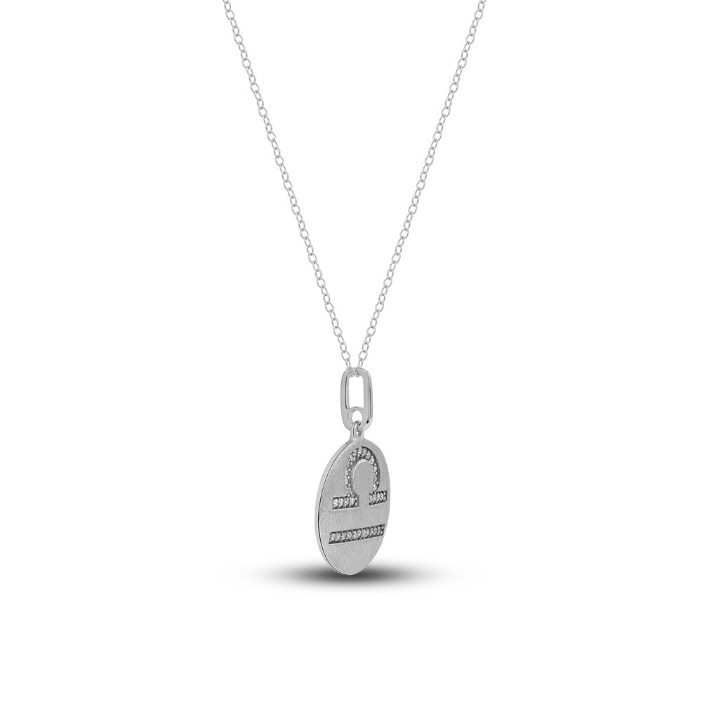 Diamond Libra Zodiac Pendant Necklace 1/10 ct tw Round 14K White Gold UMluntej Diamond Libra Zodiac Pendant Necklace 1/10 ct tw Round 14K White Gold UMluntej