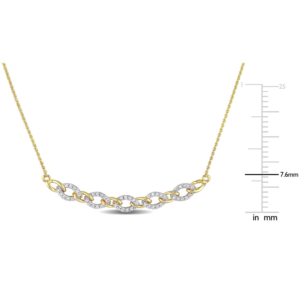 Diamond Oval Link Necklace 1/6 ct tw Round 10K Yellow Gold 17\" UOVPfvXN Diamond Oval Link Necklace 1/6 ct tw Round 10K Yellow Gold 17\" UOVPfvXN