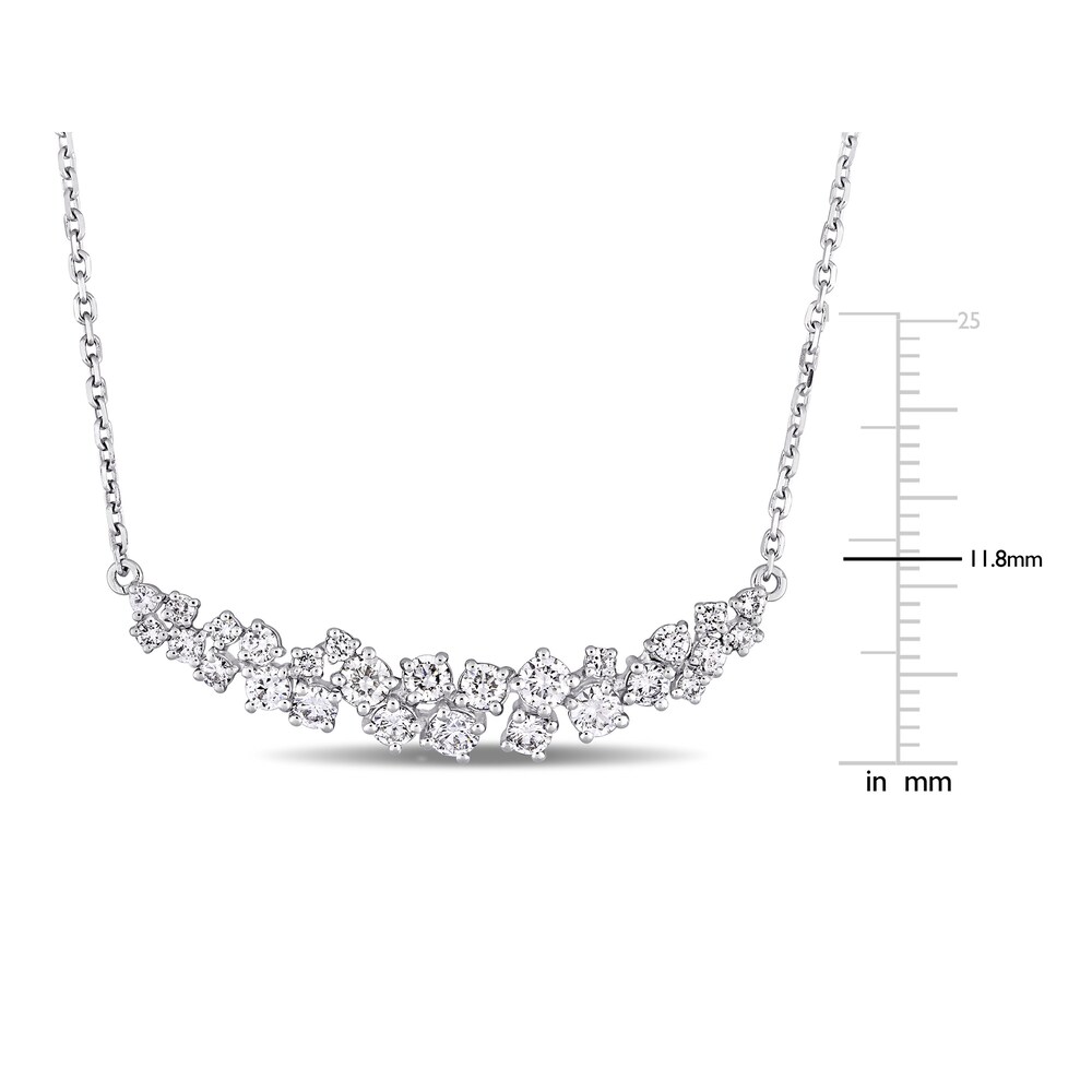 Diamond Cluster Necklace 1-1/10 ct tw Round 14K White Gold 16\" UWlQcL1w Diamond Cluster Necklace 1-1/10 ct tw Round 14K White Gold 16\" UWlQcL1w