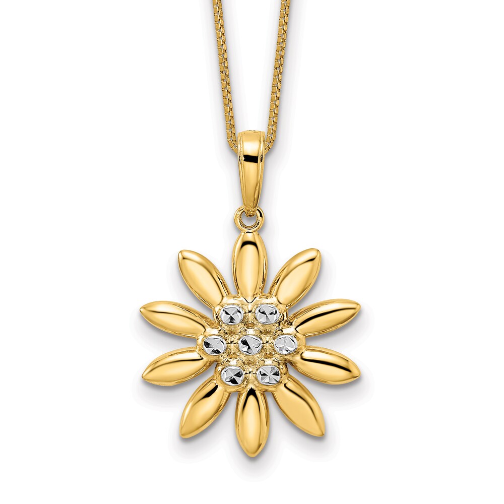 Flower Necklace 14K Yellow Gold 18" Uil3ubdc Flower Necklace 14K Yellow Gold 18" Uil3ubdc