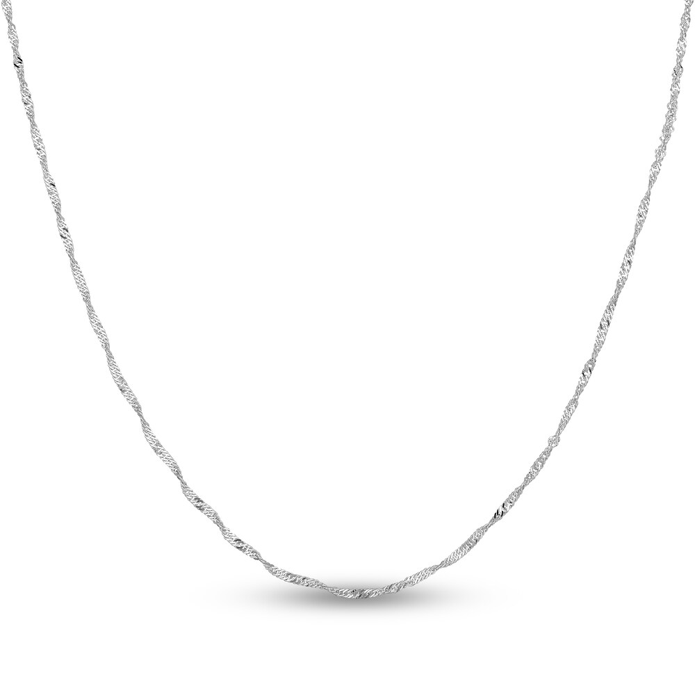 Singapore Chain Necklace 14K White Gold 18" Us4XvEKB Singapore Chain Necklace 14K White Gold 18" Us4XvEKB