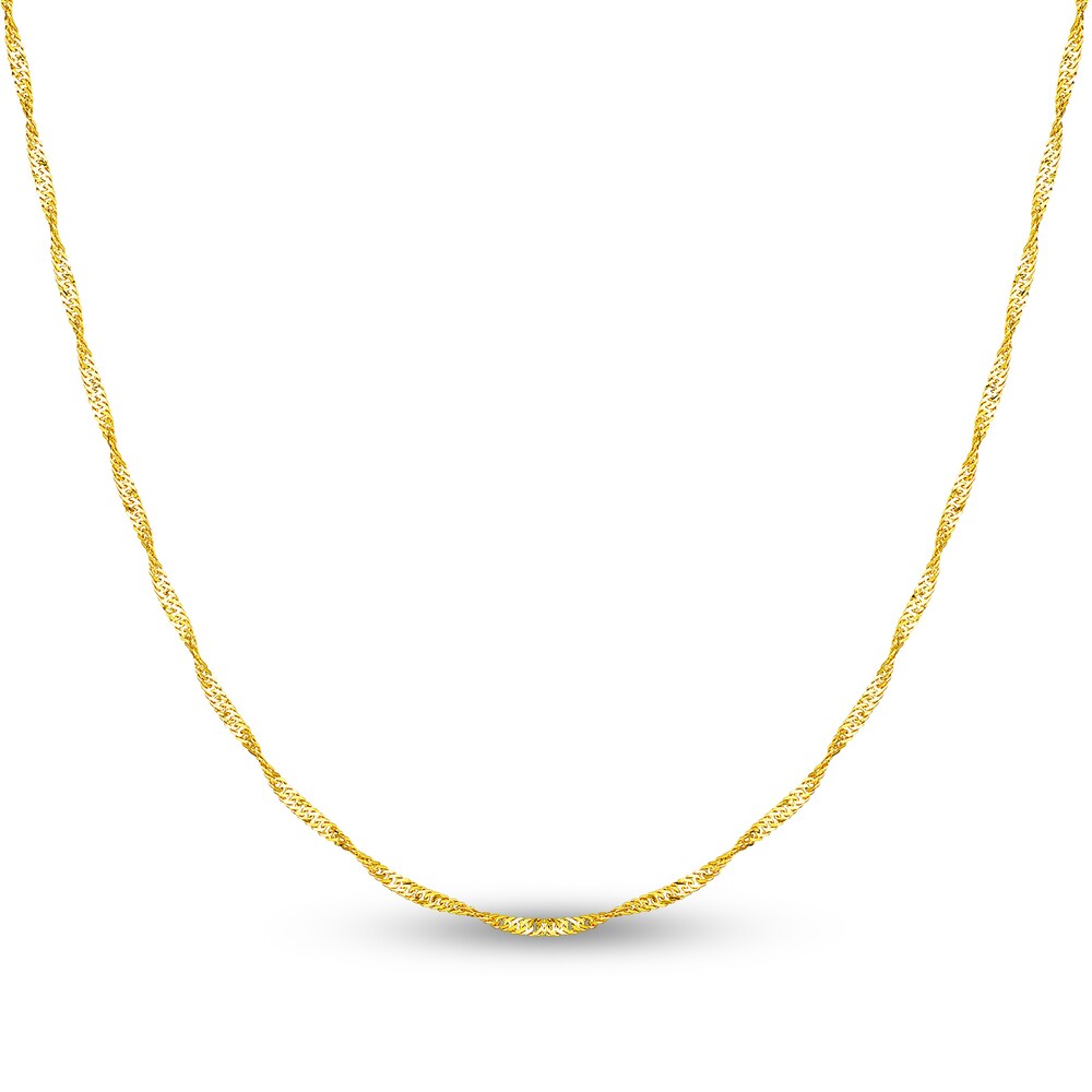 Singapore Chain Necklace 14K Yellow Gold 16" V3NH8NRB Singapore Chain Necklace 14K Yellow Gold 16" V3NH8NRB