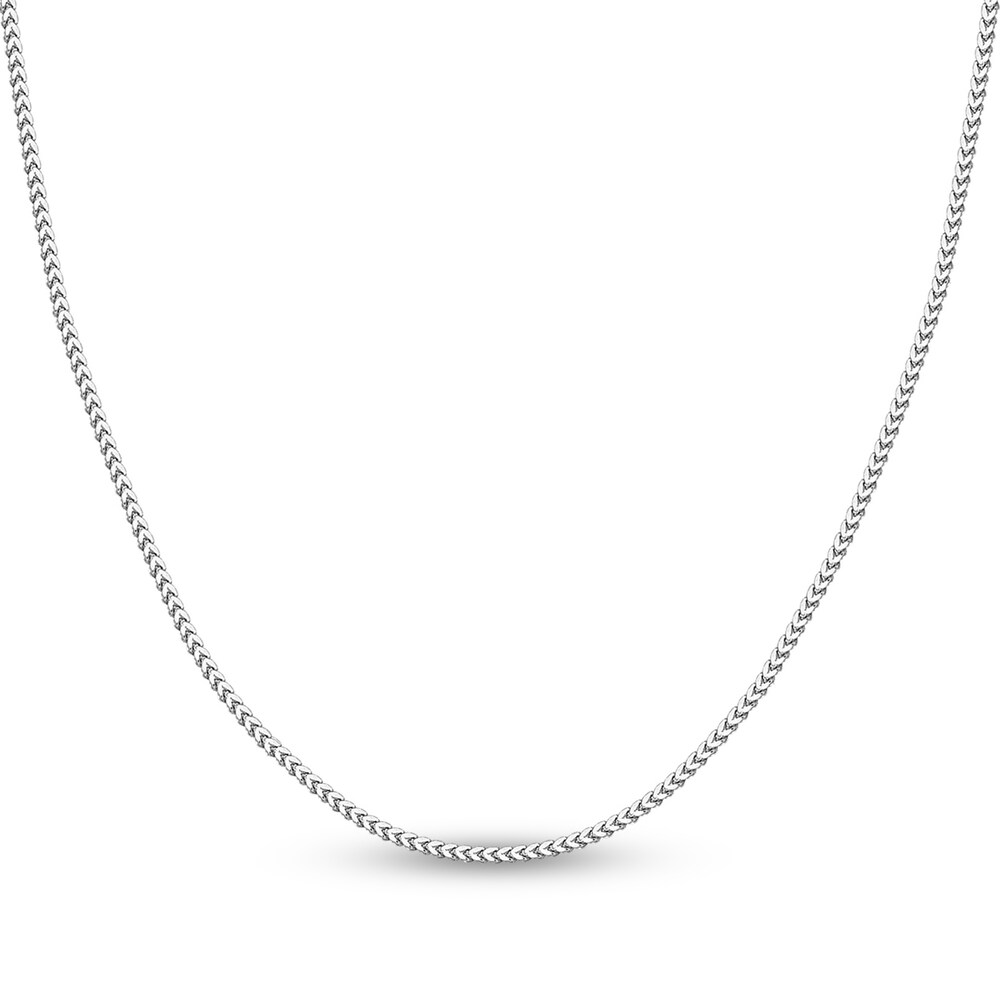 Round Franco Chain Necklace 14K White Gold 24" V3T1L5vO Round Franco Chain Necklace 14K White Gold 24" V3T1L5vO