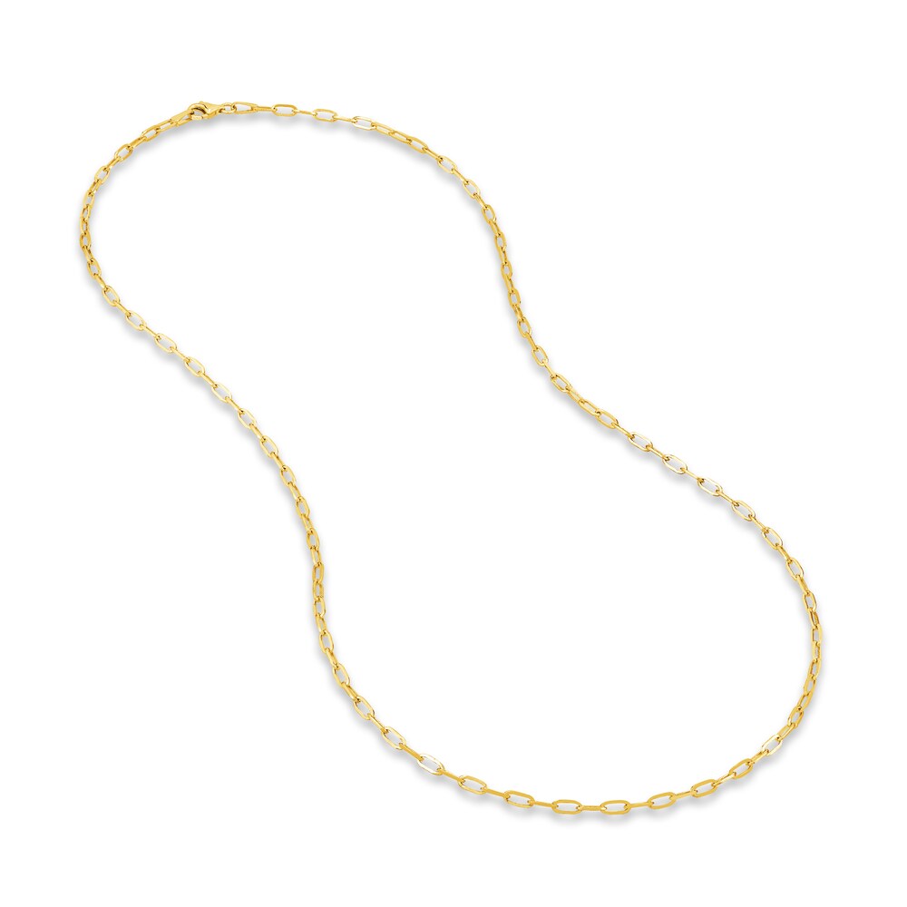 Paper Clip Chain Necklace 14K Yellow Gold 20\" V5mRGSM0 Paper Clip Chain Necklace 14K Yellow Gold 20\" V5mRGSM0
