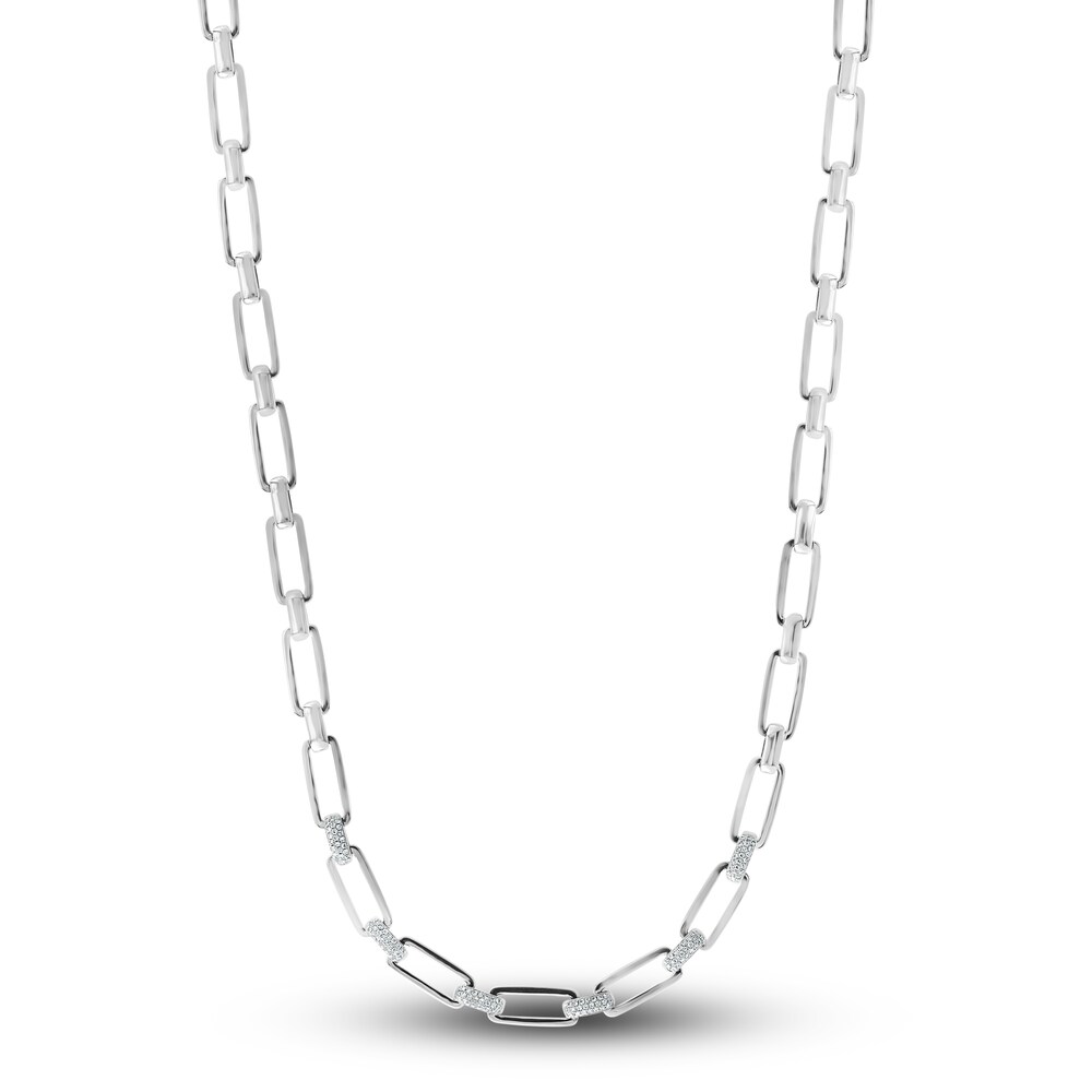 LALI Jewels Diamond Paperclip Necklace 3/8 ct wt Round 14K White Gold 16.5" V9tX3XBF LALI Jewels Diamond Paperclip Necklace 3/8 ct wt Round 14K White Gold 16.5" V9tX3XBF