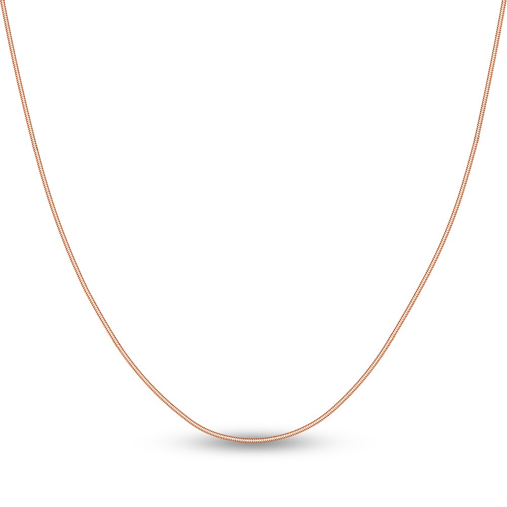 Hollow Snake Chain Necklace 14K Rose Gold 18" VCHQ32vb Hollow Snake Chain Necklace 14K Rose Gold 18" VCHQ32vb