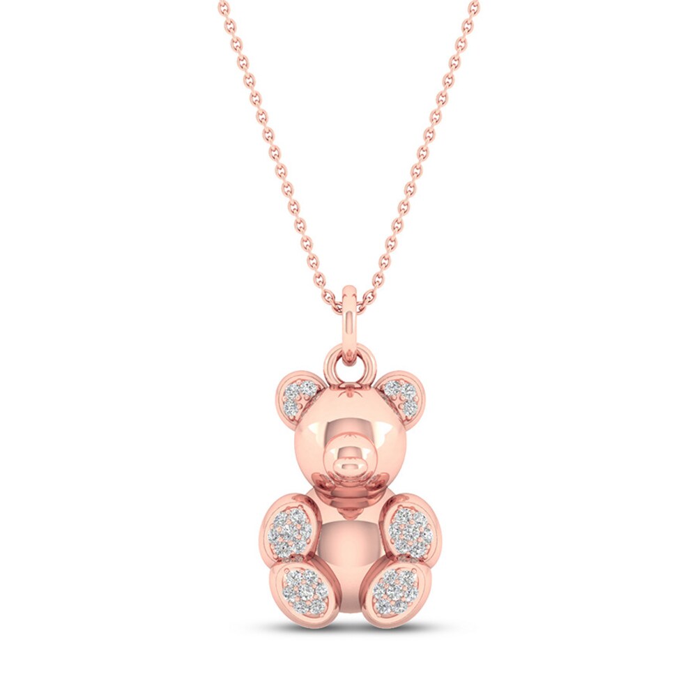 Bear Necklace 1/15 ct tw Diamonds Sterling Silver 14K Plated VFrbjKp3