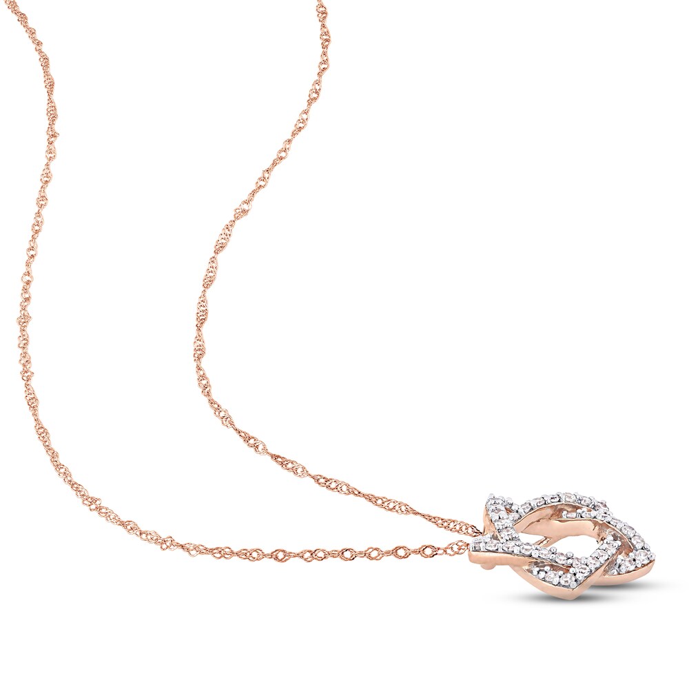 Diamond Star Necklace 1/5 ct tw Round 14K Rose Gold 17\" VGR7yIq2 Diamond Star Necklace 1/5 ct tw Round 14K Rose Gold 17\" VGR7yIq2