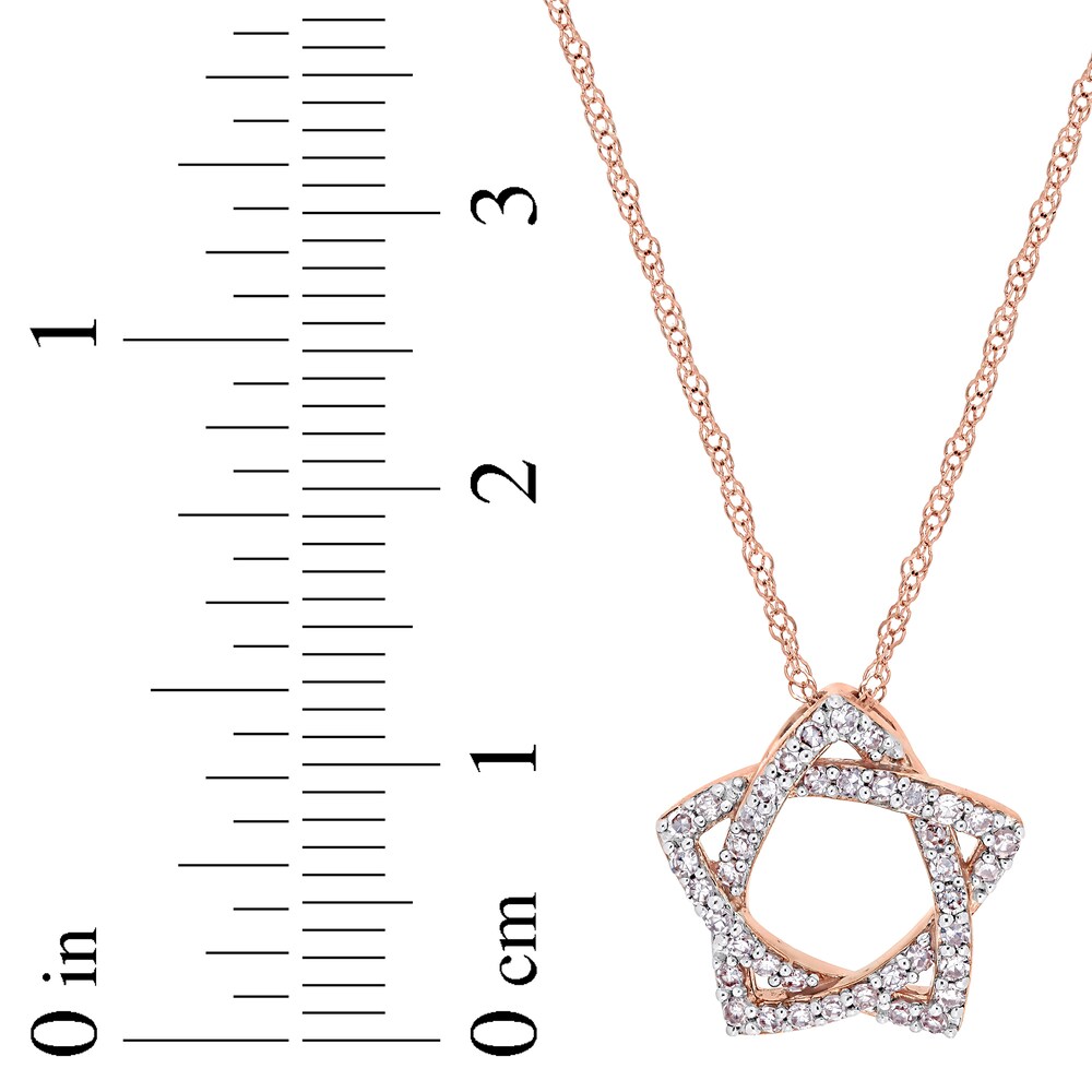 Diamond Star Necklace 1/5 ct tw Round 14K Rose Gold 17\" VGR7yIq2 Diamond Star Necklace 1/5 ct tw Round 14K Rose Gold 17\" VGR7yIq2