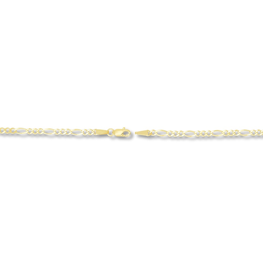 Figaro Chain Necklace 14K Yellow Gold 18\" VbSQAnLi Figaro Chain Necklace 14K Yellow Gold 18\" VbSQAnLi