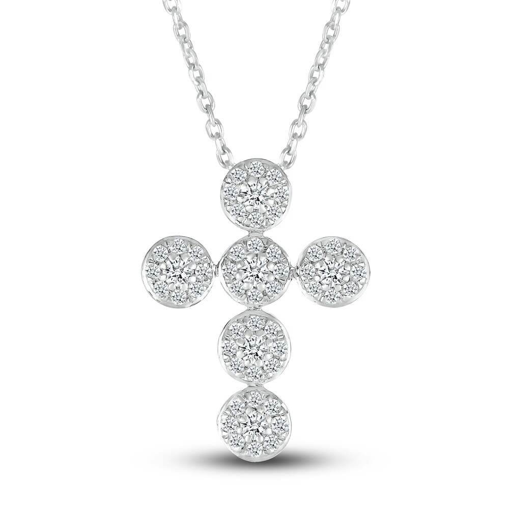 Diamond Cross Pendant Necklace 1/4 ct tw Round 10K White Gold 18" Ve3iLUiY Diamond Cross Pendant Necklace 1/4 ct tw Round 10K White Gold 18" Ve3iLUiY
