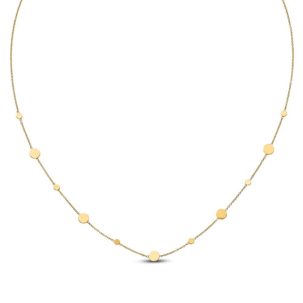 Polished Disc Necklace 14K Yellow Gold VqP2FCIg