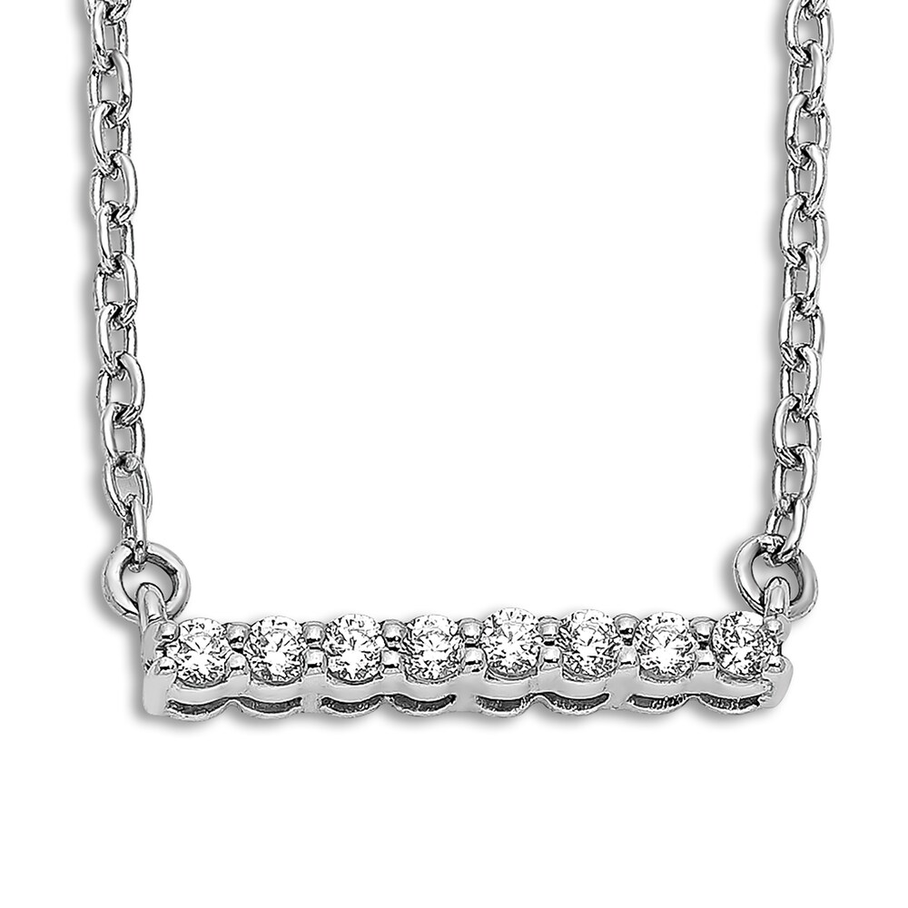 Diamond Bar Necklace 1/10 ct tw 14K White Gold 18" VrCLYrEW Diamond Bar Necklace 1/10 ct tw 14K White Gold 18" VrCLYrEW