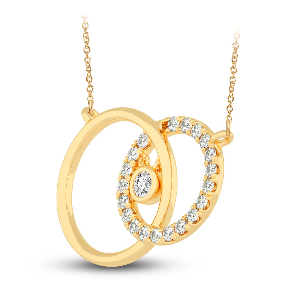Diamond Pendant Necklace 1/2 ct tw Round 14K Yellow Gold 18\" VzpoVw2X Diamond Pendant Necklace 1/2 ct tw Round 14K Yellow Gold 18\" VzpoVw2X