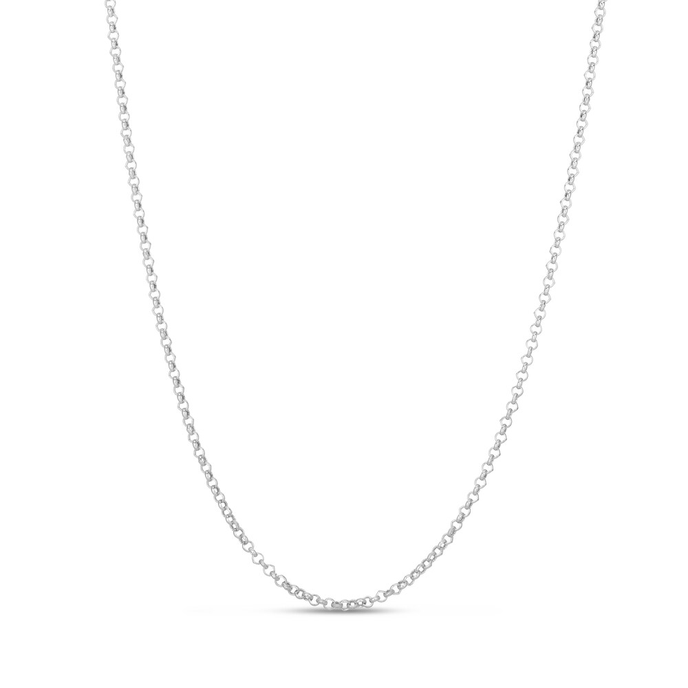 Rolo Chain Necklace 14K White Gold 20" W4OGntO2 Rolo Chain Necklace 14K White Gold 20" W4OGntO2