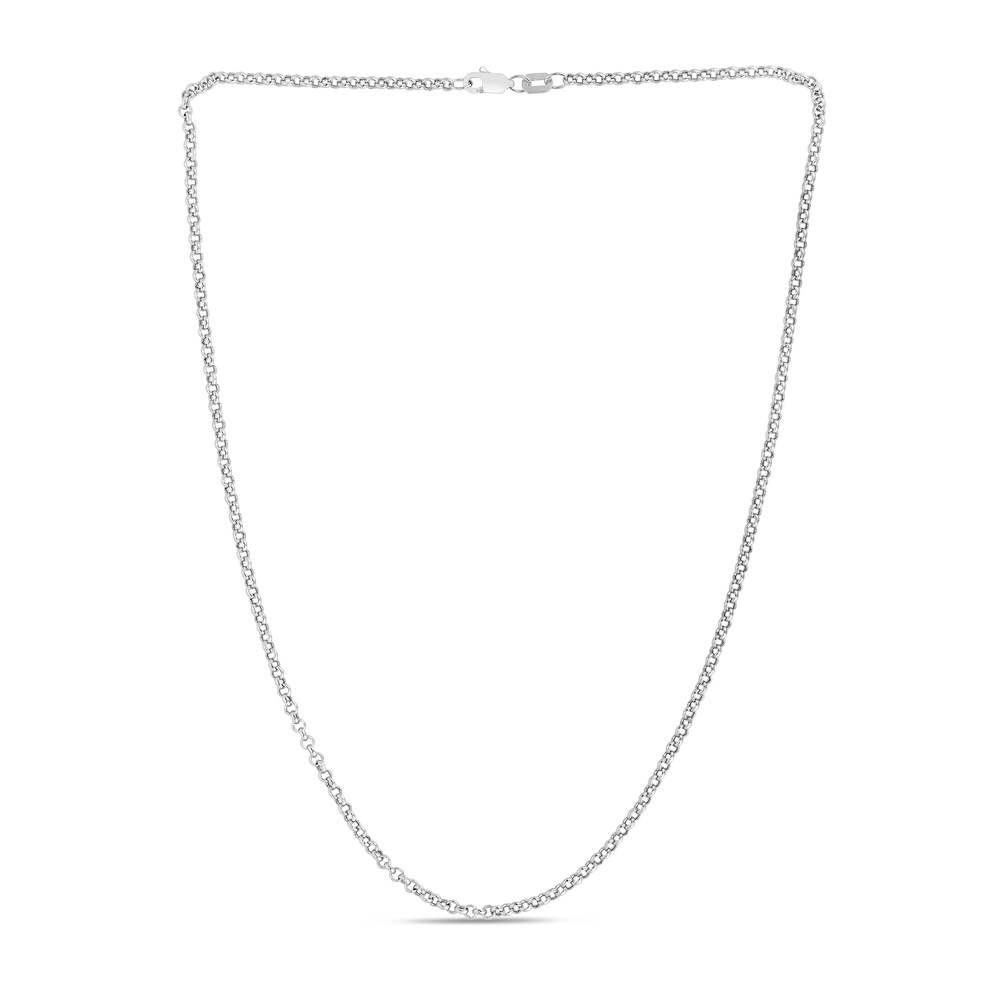 Rolo Chain Necklace 14K White Gold 20\" W4OGntO2 Rolo Chain Necklace 14K White Gold 20\" W4OGntO2