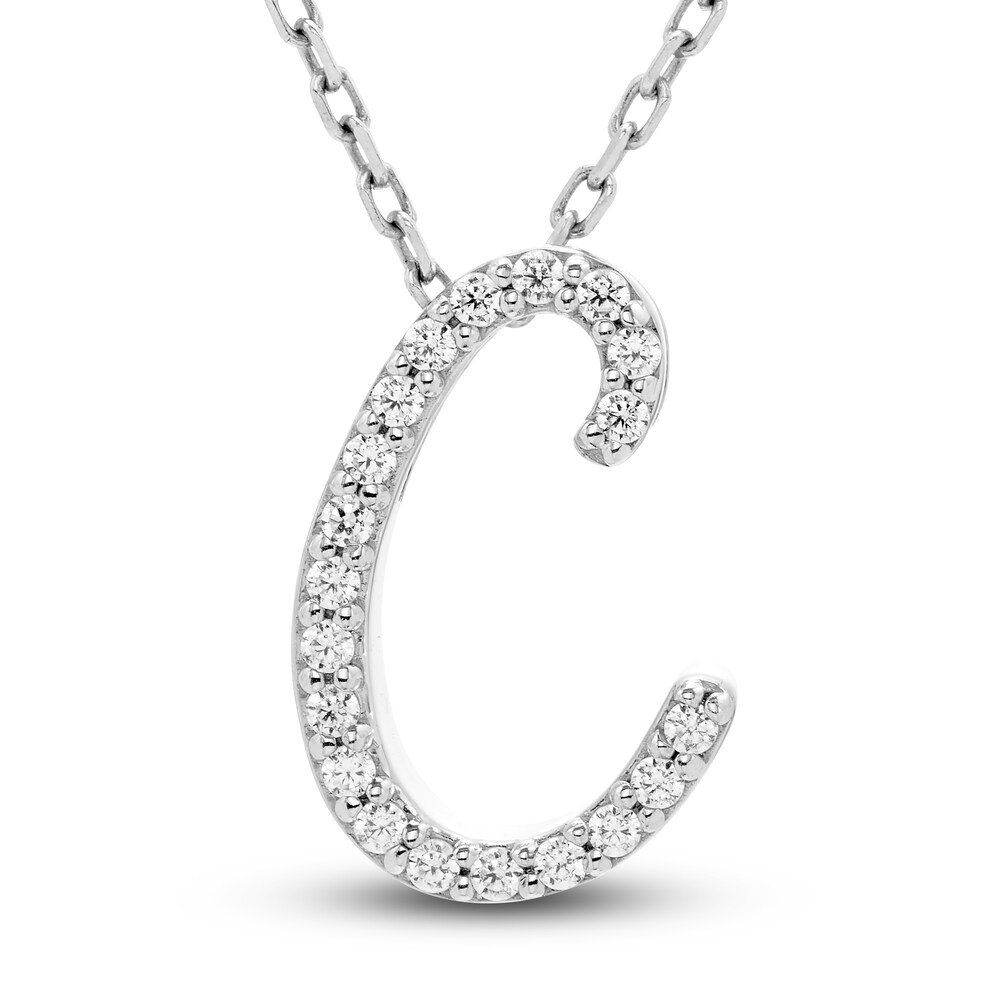Diamond Letter C Pendant Necklace 1/10 ct tw Round 10K White Gold WCW7Eld8 Diamond Letter C Pendant Necklace 1/10 ct tw Round 10K White Gold WCW7Eld8