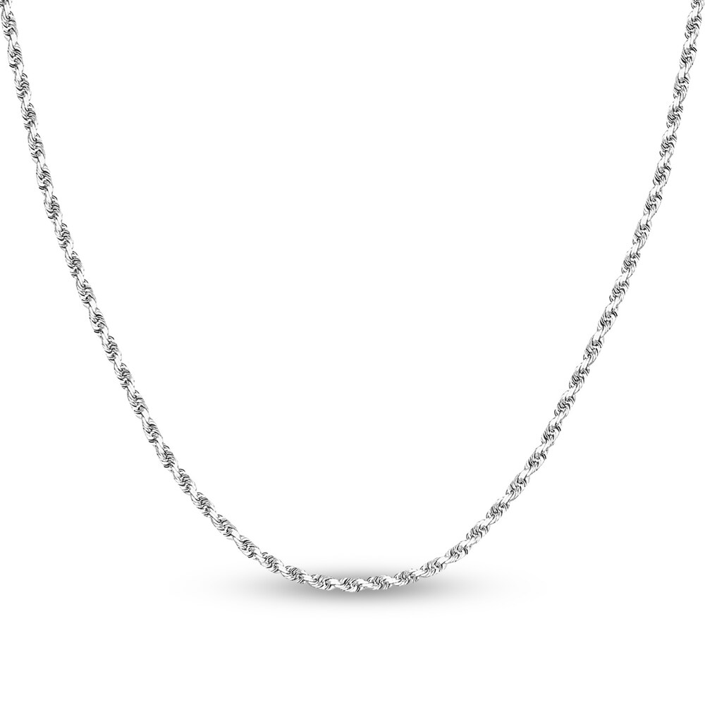 Diamond-Cut Rope Chain Necklace 14K White Gold 18" WET7RVaX Diamond-Cut Rope Chain Necklace 14K White Gold 18" WET7RVaX