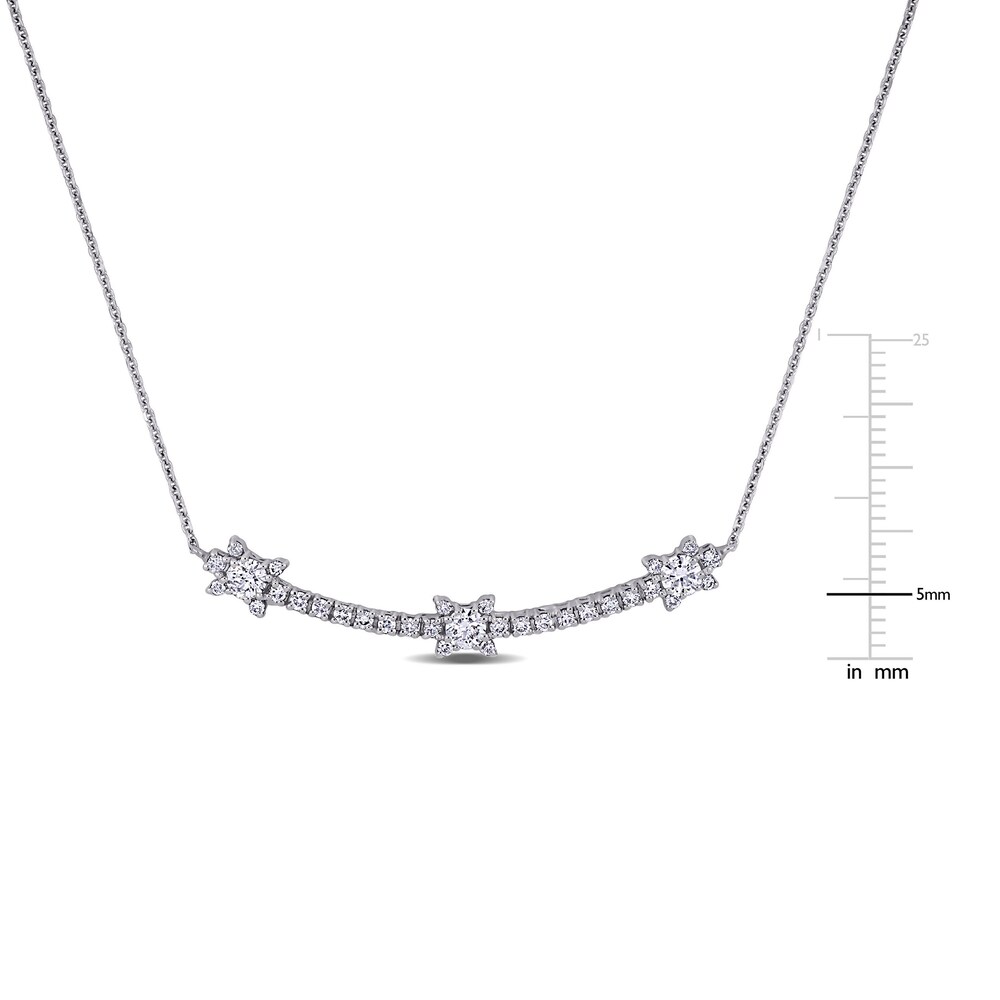 Diamond Bar Necklace 7/8 ct tw Round 18K White Gold 18\" WHCUsN7s Diamond Bar Necklace 7/8 ct tw Round 18K White Gold 18\" WHCUsN7s