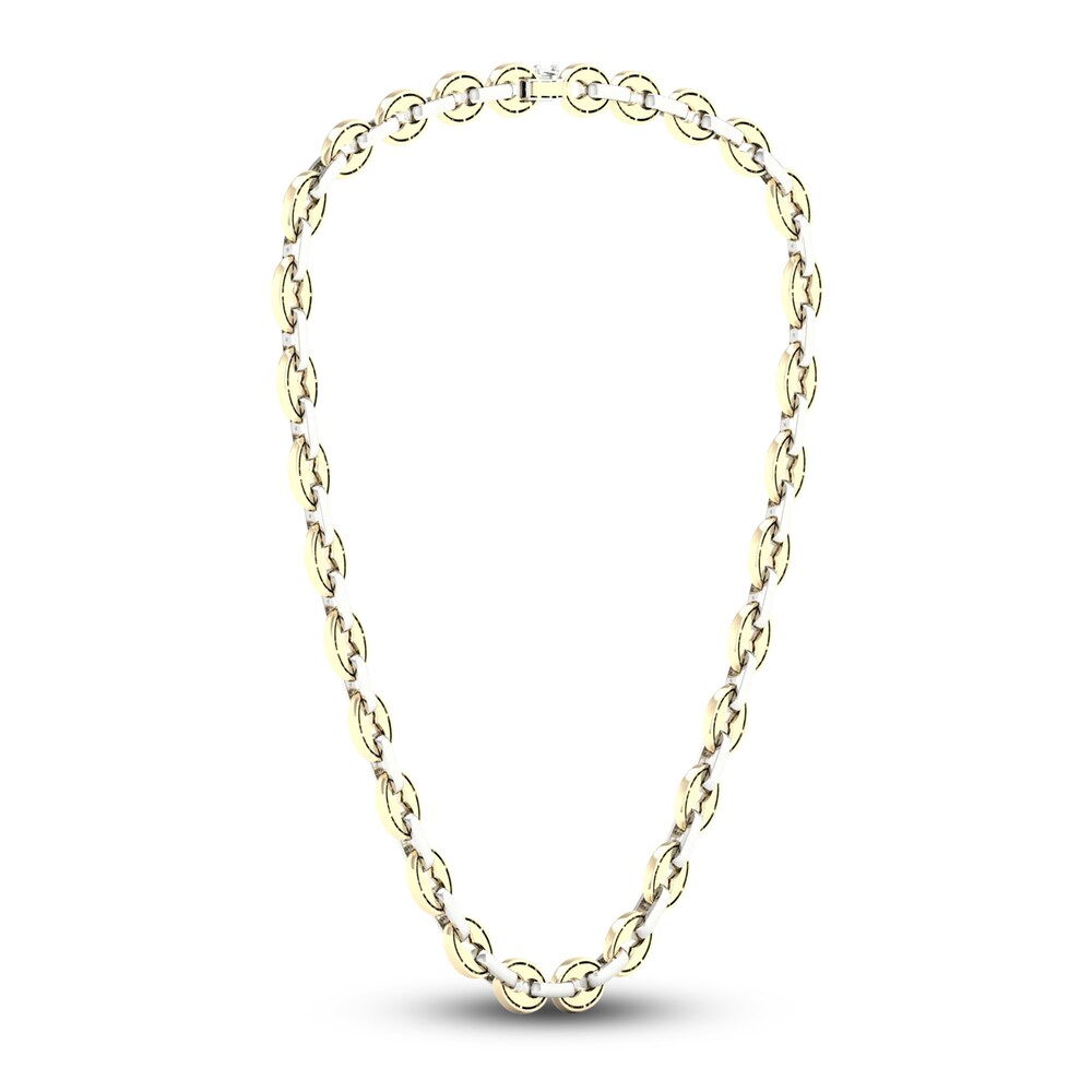 Men\'s Lab-Created Diamond Chain Necklace 12 ct tw Round 14K Two-Tone Gold WItUYMHo Men\'s Lab-Created Diamond Chain Necklace 12 ct tw Round 14K Two-Tone Gold WItUYMHo