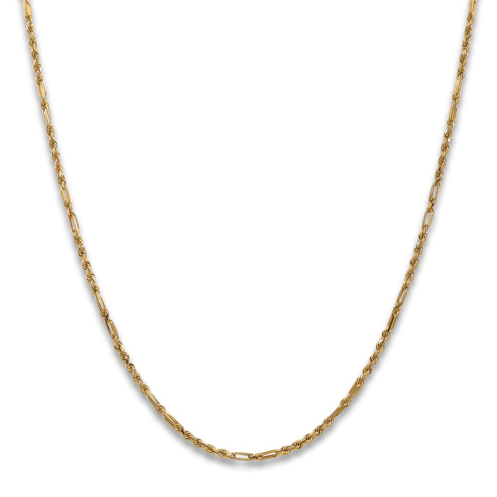 Diamond-Cut Rope Chain Necklace 14K Yellow Gold 18\" 2.5mm WU3Pm1fw Diamond-Cut Rope Chain Necklace 14K Yellow Gold 18\" 2.5mm WU3Pm1fw