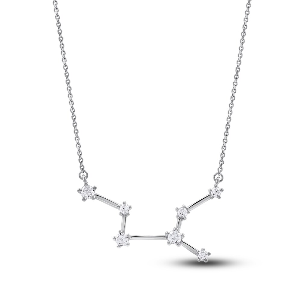 Diamond Virgo Constellation Pendant Necklace 1/6 ct tw Round 14K White Gold Wbv9pYPM Diamond Virgo Constellation Pendant Necklace 1/6 ct tw Round 14K White Gold Wbv9pYPM