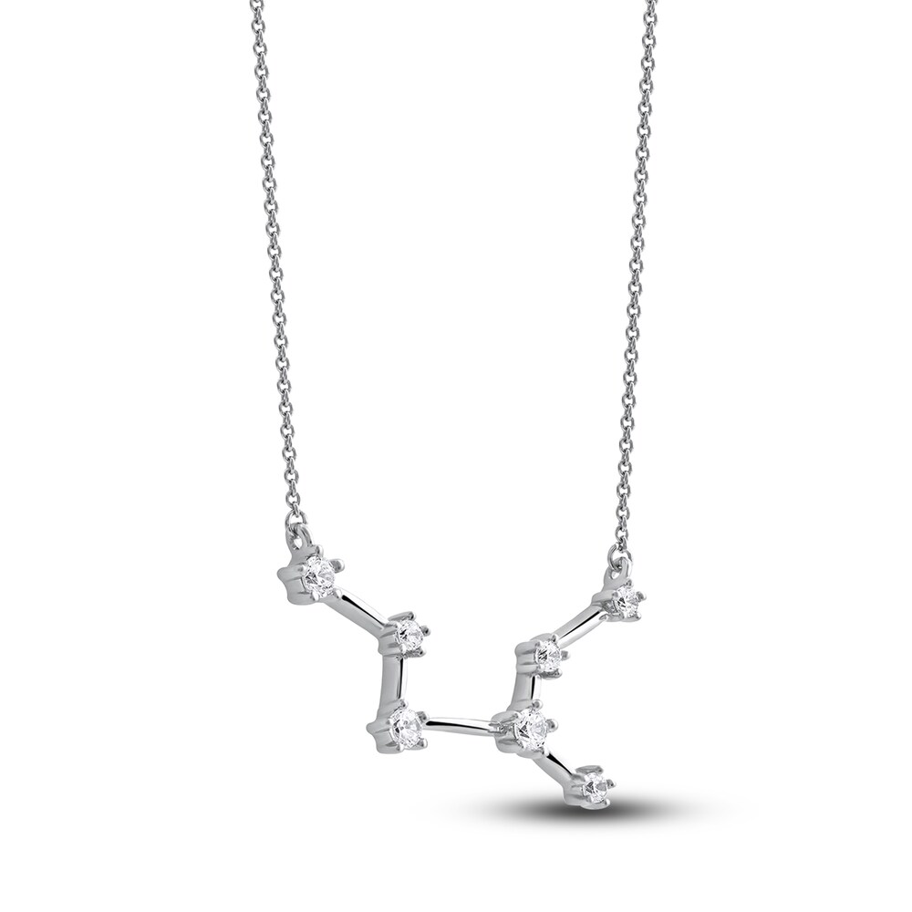 Diamond Virgo Constellation Pendant Necklace 1/6 ct tw Round 14K White Gold Wbv9pYPM Diamond Virgo Constellation Pendant Necklace 1/6 ct tw Round 14K White Gold Wbv9pYPM