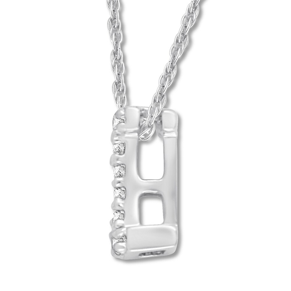 Diamond Initial I Necklace 1/20 ct tw Round-cut 10K White Gold Wd37IbGJ Diamond Initial I Necklace 1/20 ct tw Round-cut 10K White Gold Wd37IbGJ
