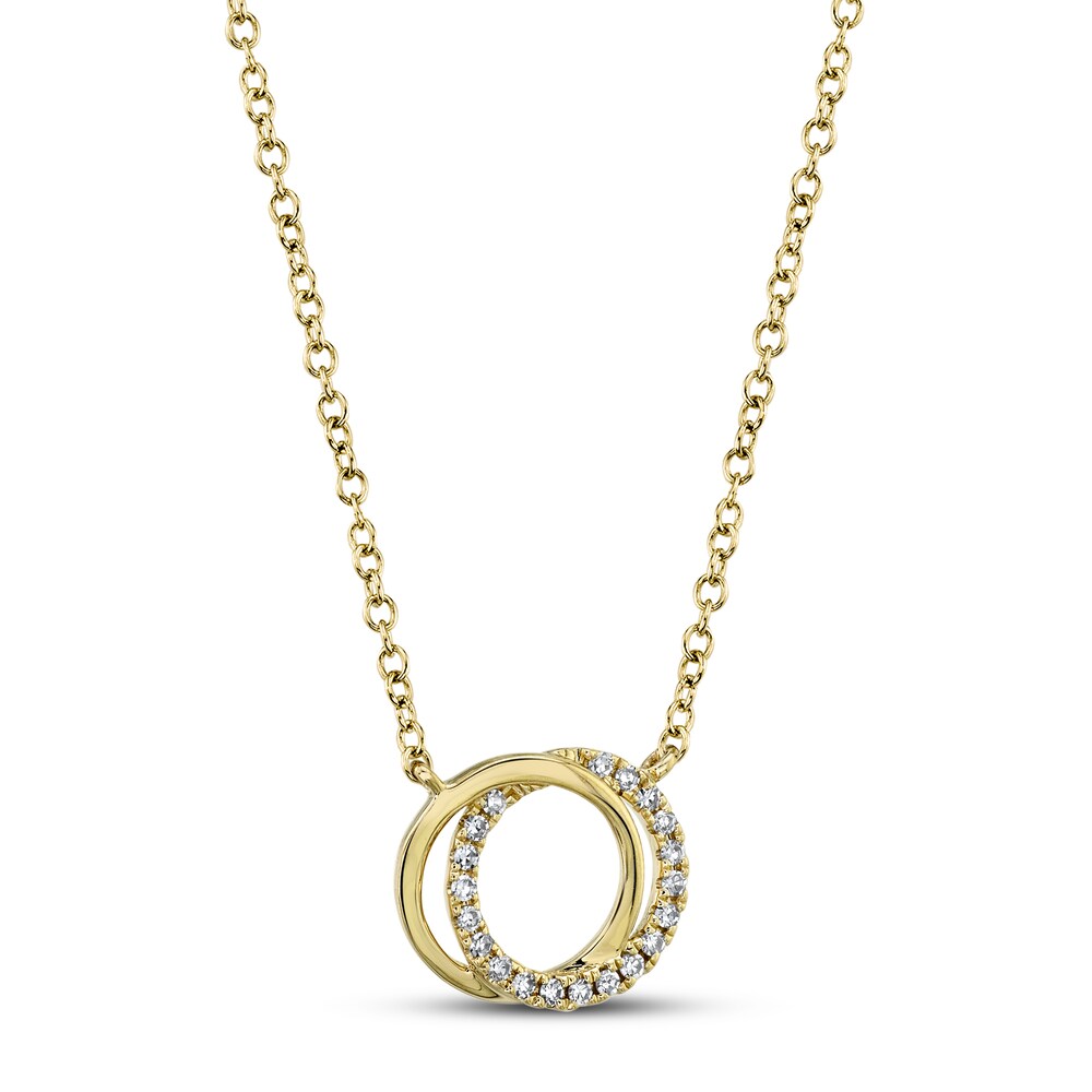 Shy Creation Diamond Necklace 1/20 ct tw Round 14K Yellow Gold SC55009638 WxeAbW7K
