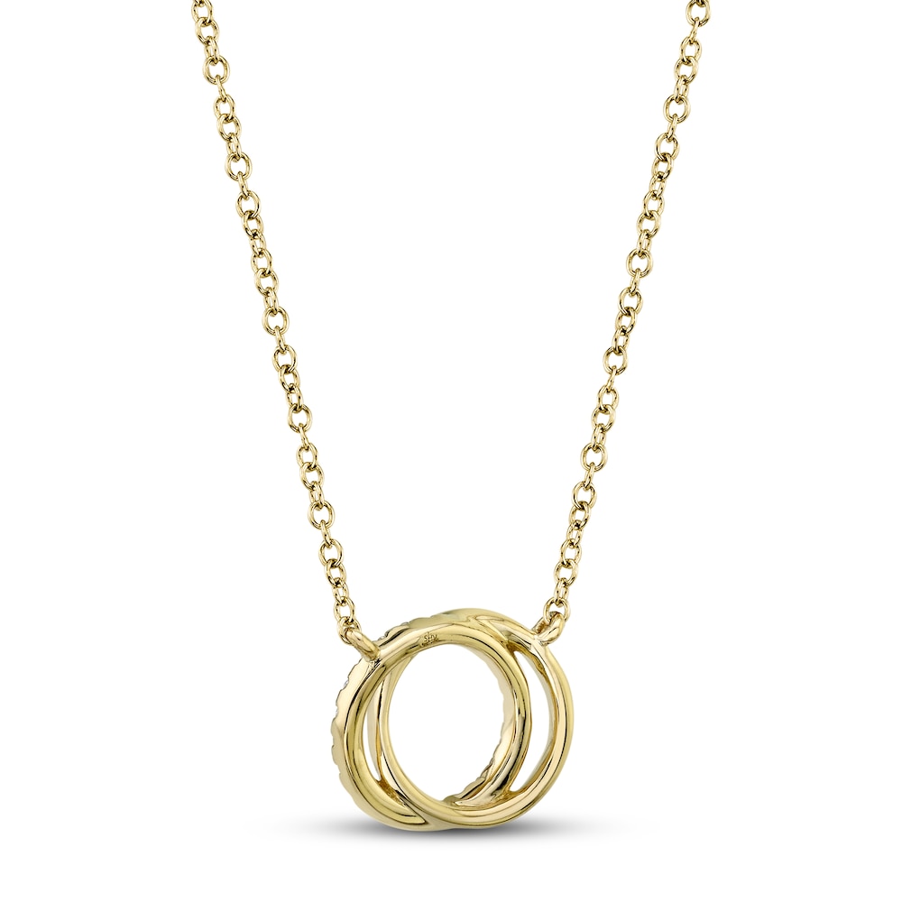 Shy Creation Diamond Necklace 1/20 ct tw Round 14K Yellow Gold SC55009638 WxeAbW7K