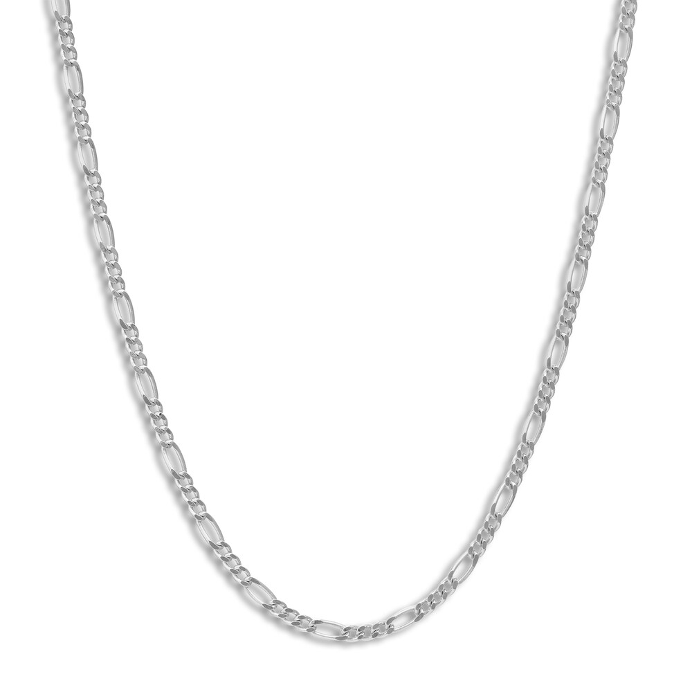 24" Figaro Chain Necklace 14K White Gold Appx. 1.28mm WyedP2QL 24" Figaro Chain Necklace 14K White Gold Appx. 1.28mm WyedP2QL