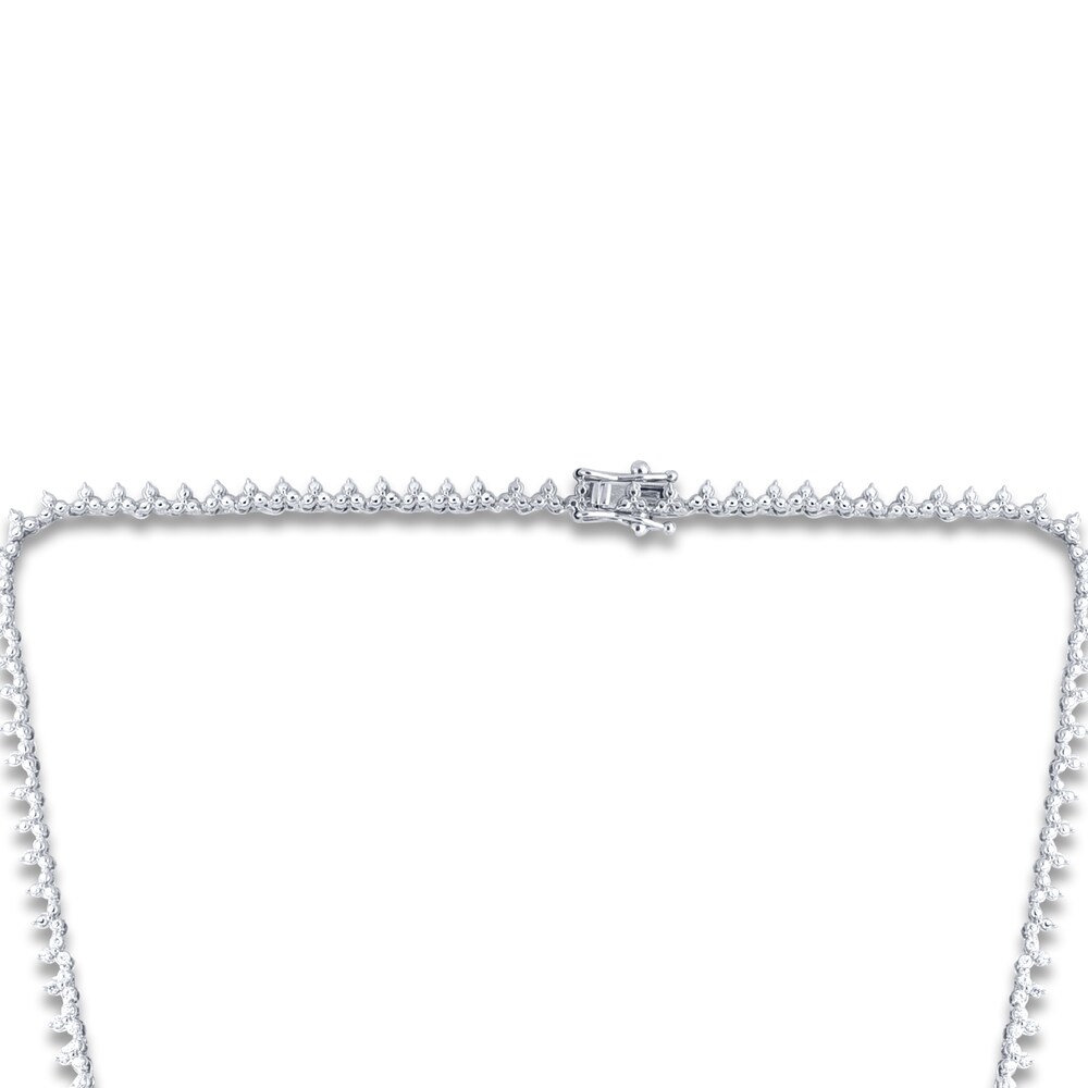 Diamond Tennis Necklace 3 ct tw Round 14K White Gold 17\" X7j1GX70 Diamond Tennis Necklace 3 ct tw Round 14K White Gold 17\" X7j1GX70