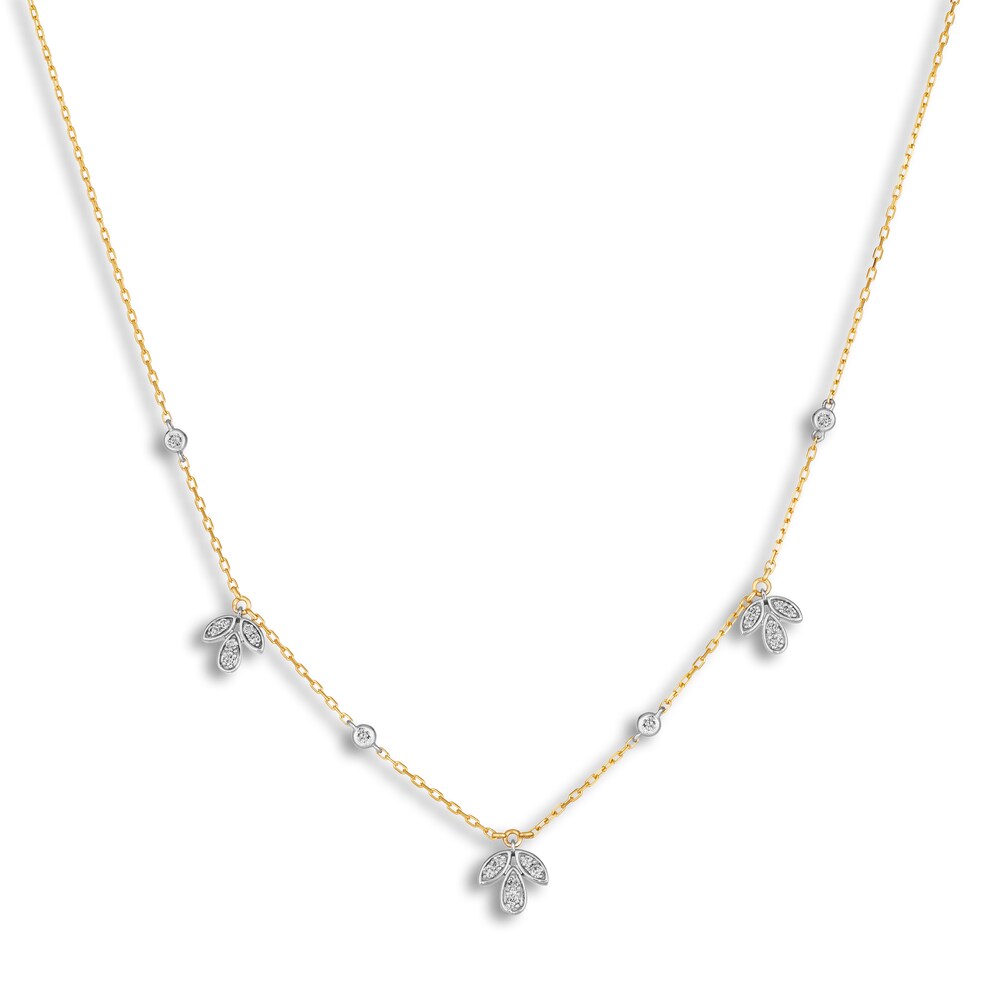 Le Vian Diamond Station Necklace 1/4 ct tw Round 14K Two-Tone Gold 17" XAnVIla9 Le Vian Diamond Station Necklace 1/4 ct tw Round 14K Two-Tone Gold 17" XAnVIla9