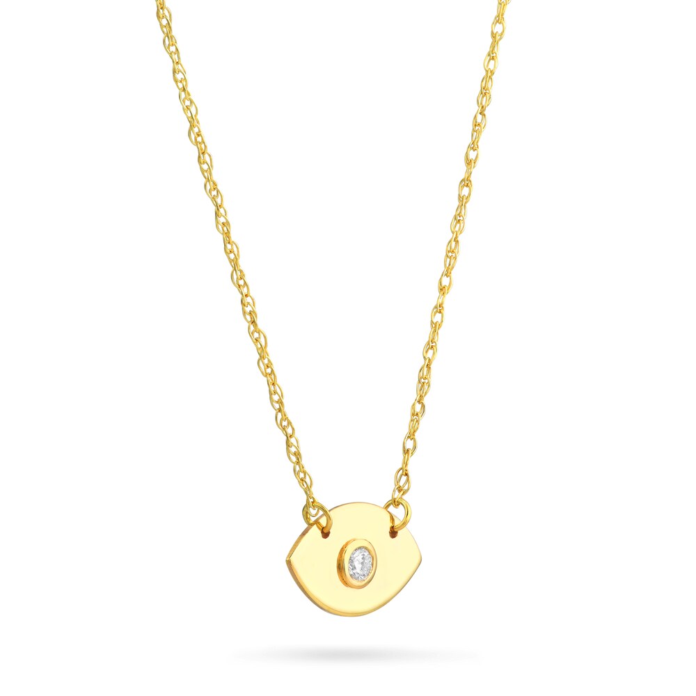 Evil Eye Pendant Necklace Diamond Accent 14K Yellow Gold 18" XQdJq7Bz Evil Eye Pendant Necklace Diamond Accent 14K Yellow Gold 18" XQdJq7Bz