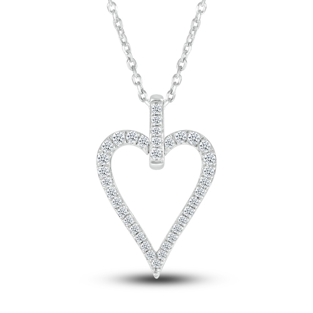 Diamond Heart Pendant Necklace 1/5 ct tw Round Sterling Silver XUdp0d8M Diamond Heart Pendant Necklace 1/5 ct tw Round Sterling Silver XUdp0d8M