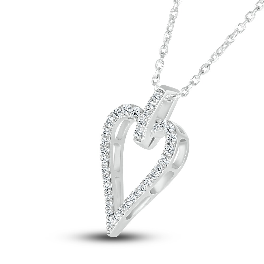 Diamond Heart Pendant Necklace 1/5 ct tw Round Sterling Silver XUdp0d8M Diamond Heart Pendant Necklace 1/5 ct tw Round Sterling Silver XUdp0d8M
