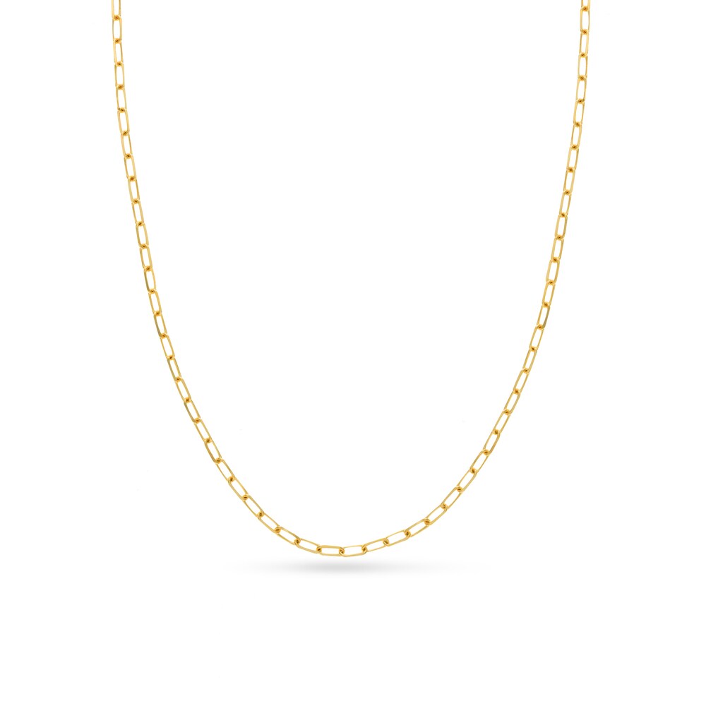 Paper Clip Chain Necklace 14K Yellow Gold 20" XcDIao2J