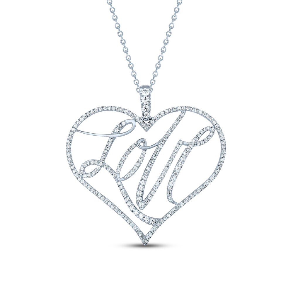 Pnina Tornai Diamond LOVE Necklace 7/8 ct tw Round 14K White Gold Xgg4Ycln