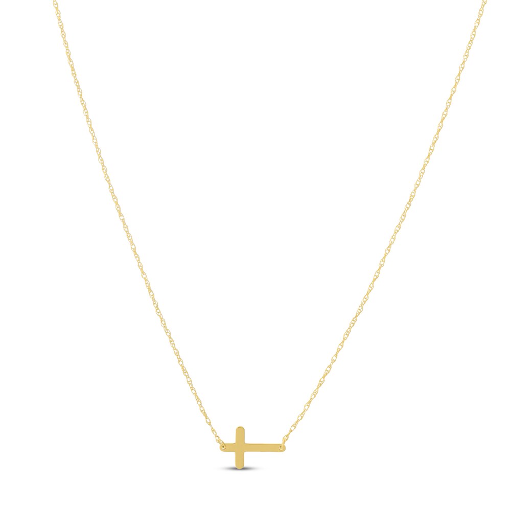 Sideways Cross Necklace 14K Yellow Gold XnFhr9PM Sideways Cross Necklace 14K Yellow Gold XnFhr9PM