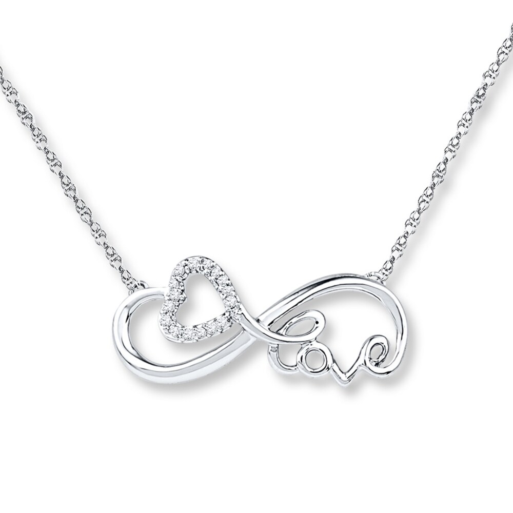 Infinity & Love Necklace 1/20 ct tw Diamonds 10K White Gold XqEyj9EZ Infinity & Love Necklace 1/20 ct tw Diamonds 10K White Gold XqEyj9EZ