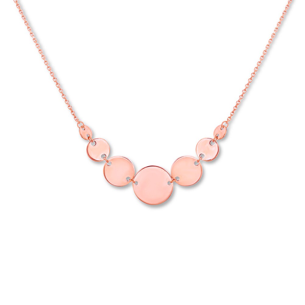 Graduated Disc Necklace 14K Rose Gold 16" Adjustable YNQ2o1dp Graduated Disc Necklace 14K Rose Gold 16" Adjustable YNQ2o1dp