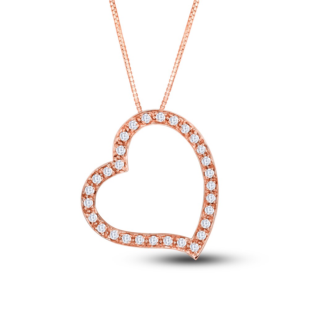 Diamond Pendant Necklace 1/2 ct tw Round 14K Rose Gold 18" YaryNAam Diamond Pendant Necklace 1/2 ct tw Round 14K Rose Gold 18" YaryNAam