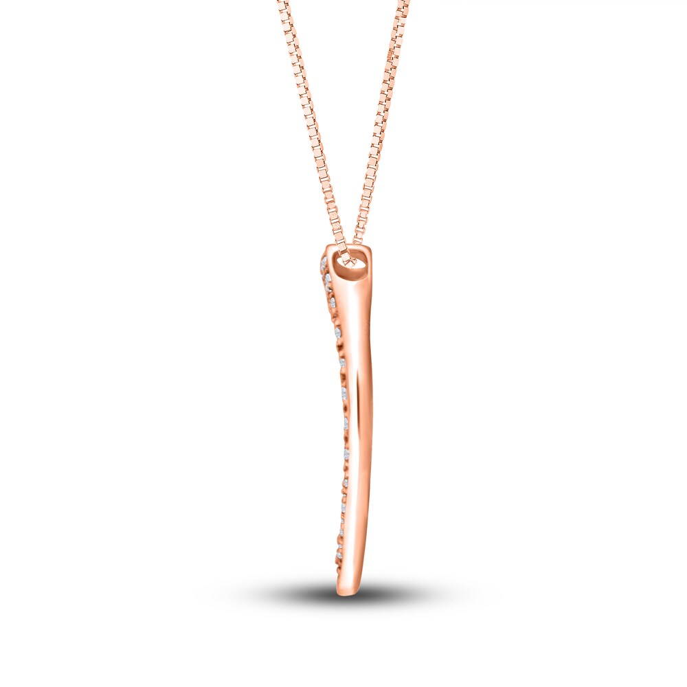 Diamond Pendant Necklace 1/2 ct tw Round 14K Rose Gold 18\" YaryNAam