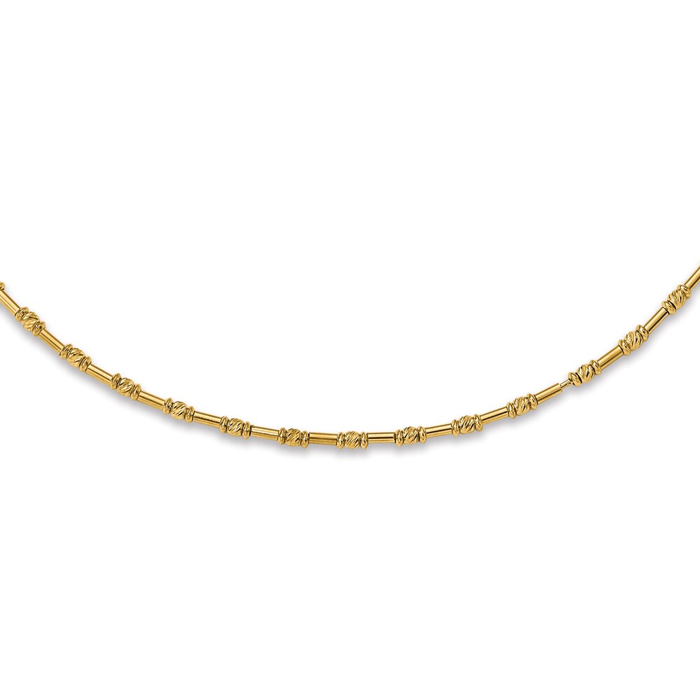 Fancy Bead Necklace 14K Yellow Gold YeawZYc7 Fancy Bead Necklace 14K Yellow Gold YeawZYc7