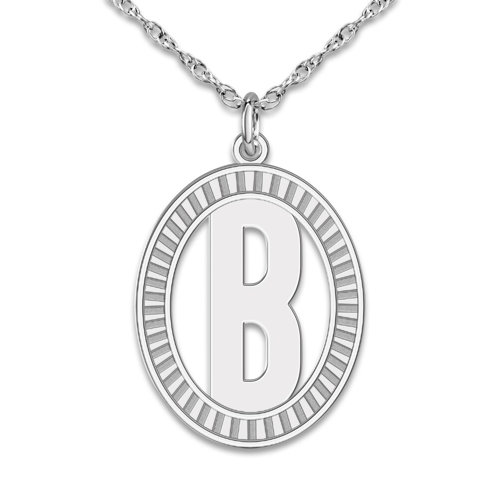 Initial Pendant Necklace 14K White Gold 18" YfwQFswe Initial Pendant Necklace 14K White Gold 18" YfwQFswe