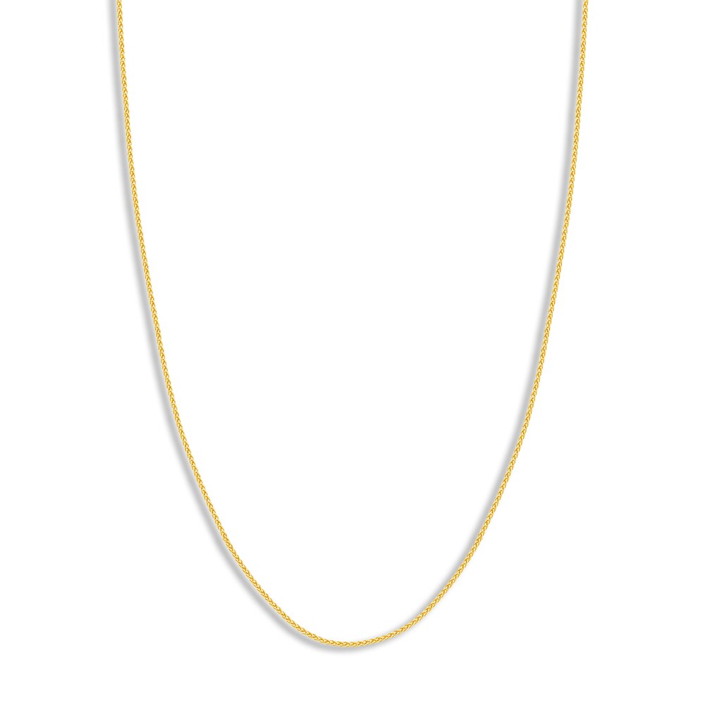 Round Wheat Chain Necklace 14K Yellow Gold 16" YjFdskgu Round Wheat Chain Necklace 14K Yellow Gold 16" YjFdskgu