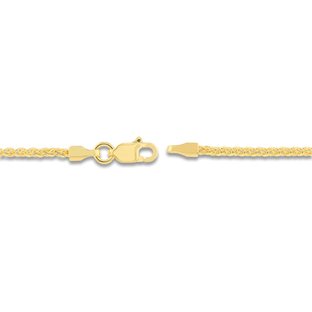 Round Wheat Chain Necklace 14K Yellow Gold 16\" YjFdskgu Round Wheat Chain Necklace 14K Yellow Gold 16\" YjFdskgu